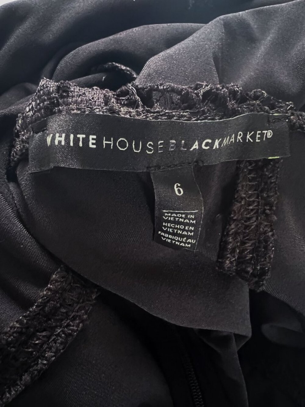 WHBM Sleeveless Lace High Neck Shell Black SUPER SOFT! Eyelash lace sleeve Sz 6 - Picture 10 of 13